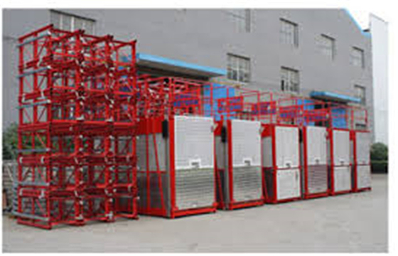 Δίδυμος ανελκυστήρας 2000kg SC200/200 ανελκυστήρων επιβατών κλουβιών κόκκινος για την κατασκευή